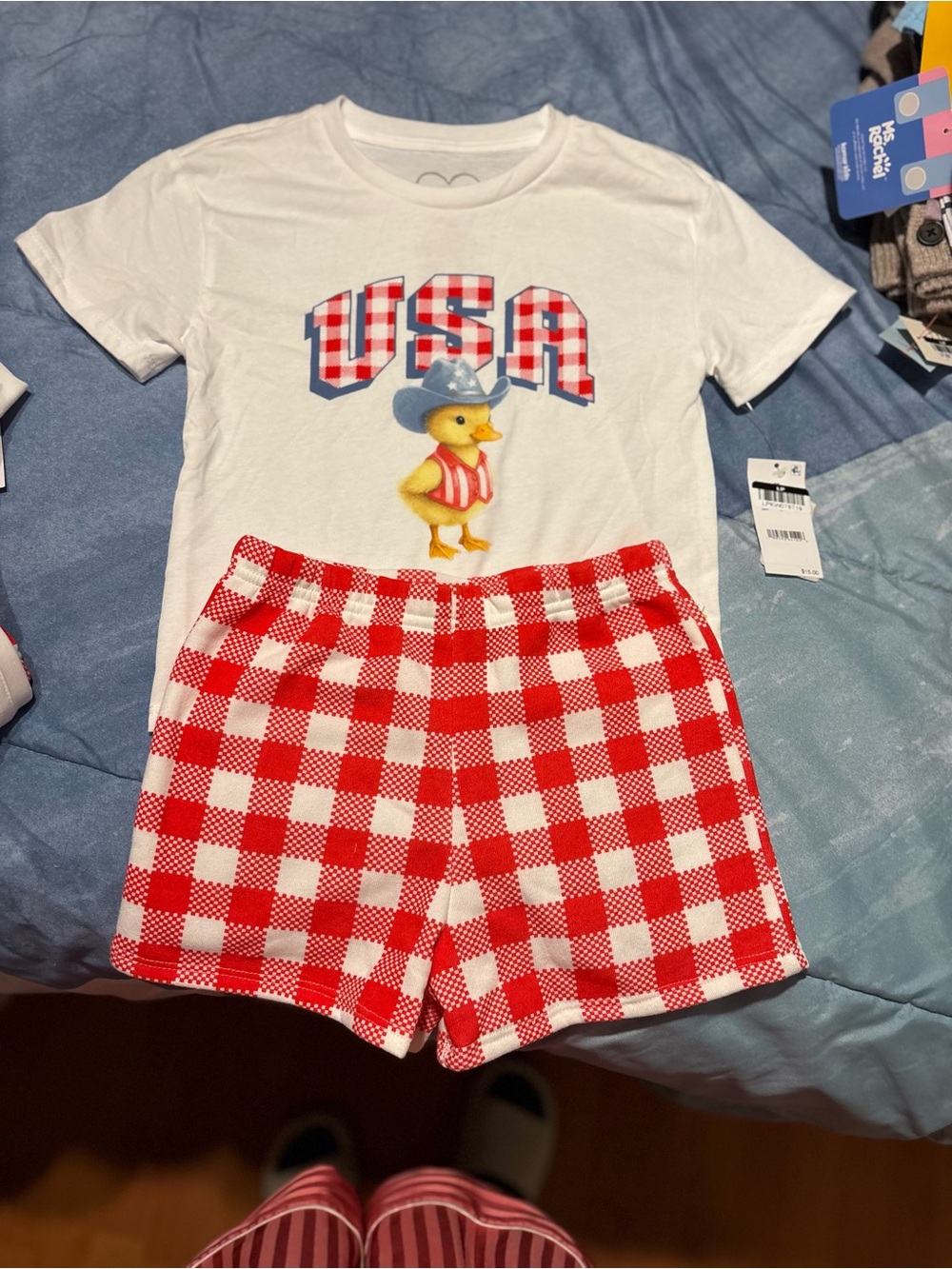 Mad Engine Girls 5T Gingham Matching Set NWT